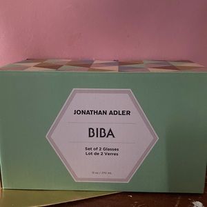Jonathan Adler BIBA set of 2 glasses. New in the box, never used